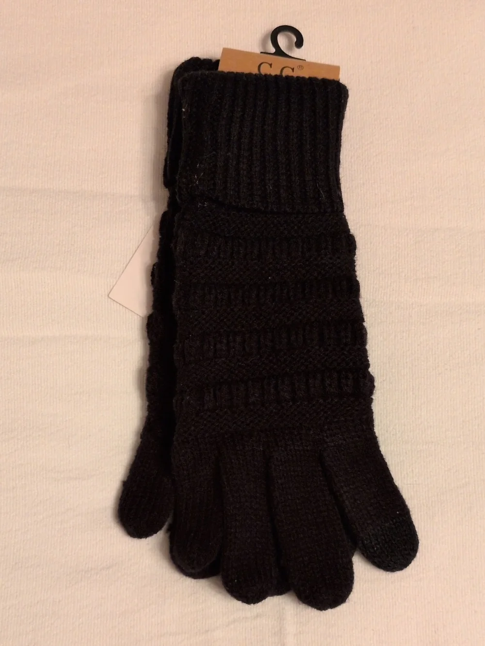 C.C SmartTips Touchscreen Compatible Gloves Black Knit Women's OS NWT